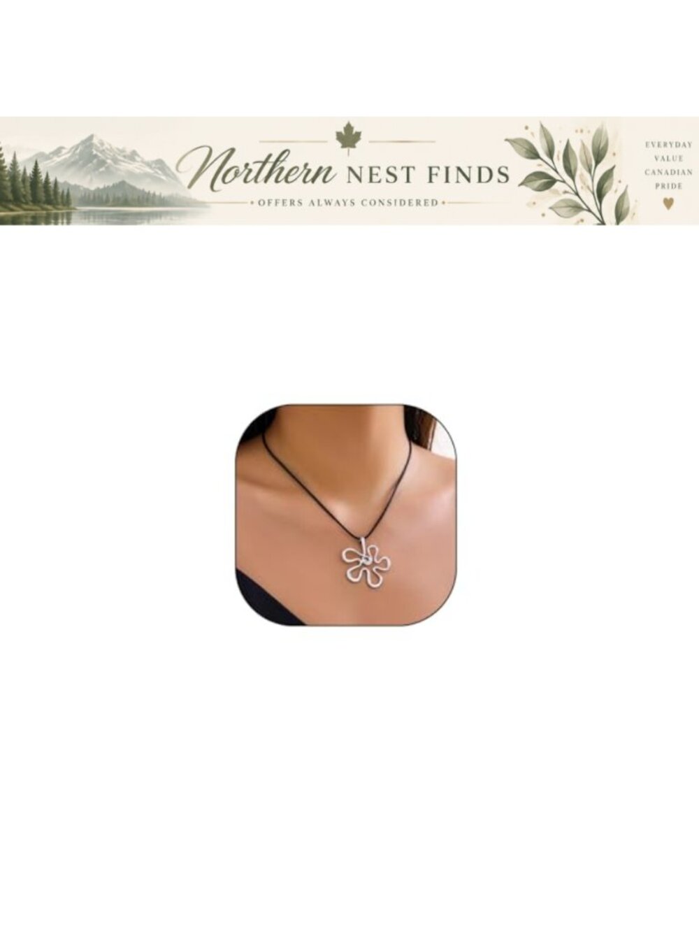 Silver Hollow Flower Pendant Necklace Leather Rope Choker Boho Adjustable